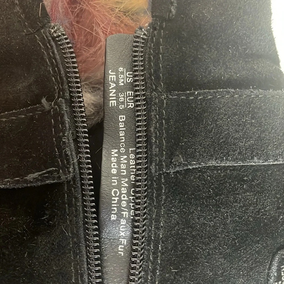 Sam Edelman women’s size 6.5 Jeanie Black Leather Boots faux fur lining multi - Picture 8 of 10